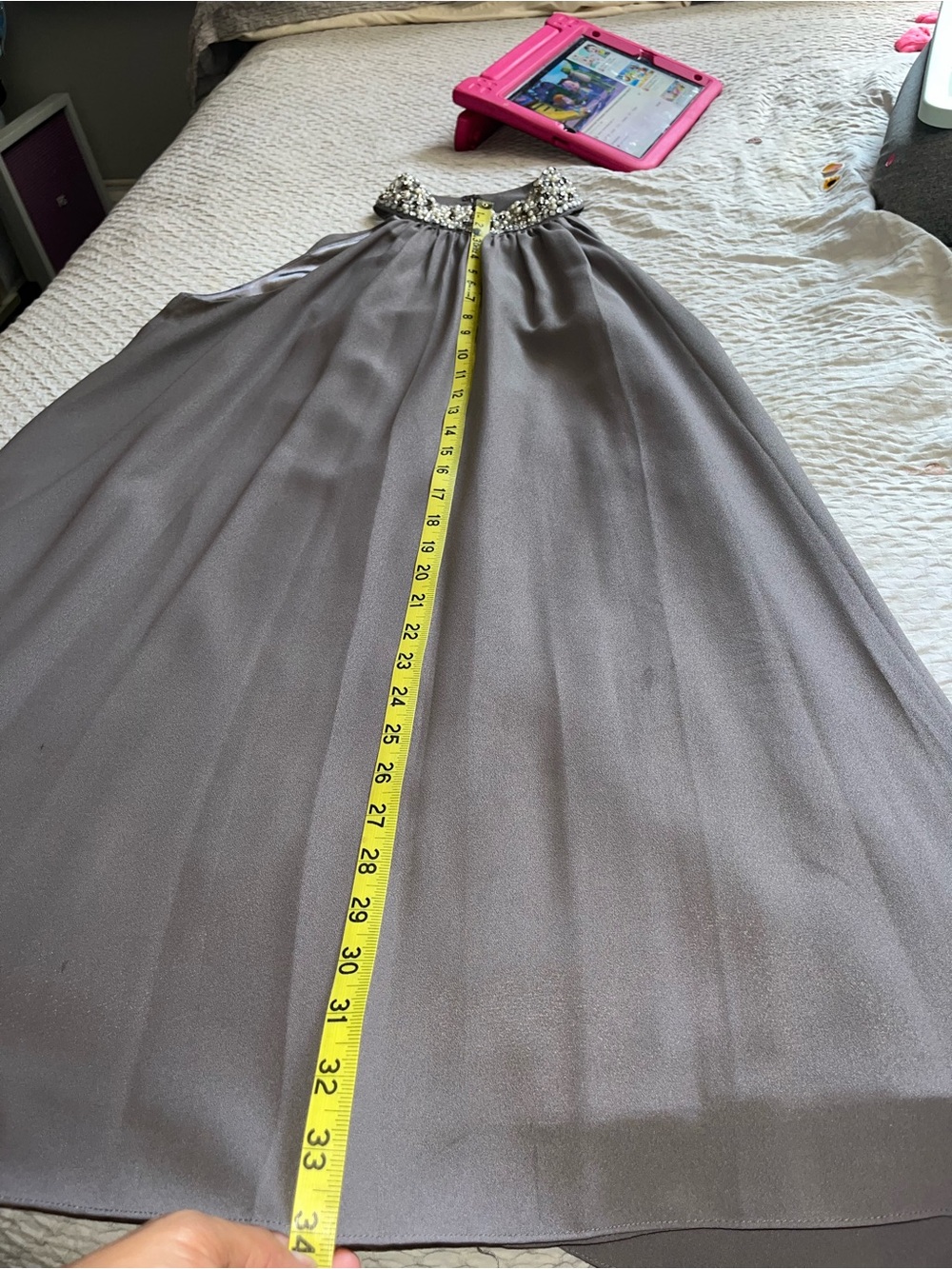 Badgley Mischka Hrey Cocktail Dress with jeweled collar - Picture 8 of 13
